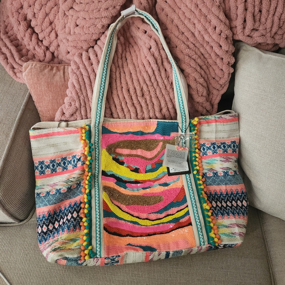 Multicolor Bohemian Tote Bag